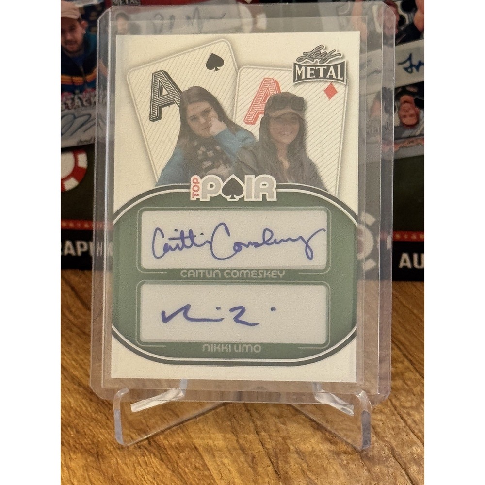 Nikki Limo Caitlin Comeskey Dual Auto 3/25 2025 Leaf Metal Poker Card TP-4